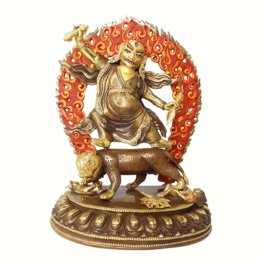 Dorje Drolo Gold-Plated Statue 12"