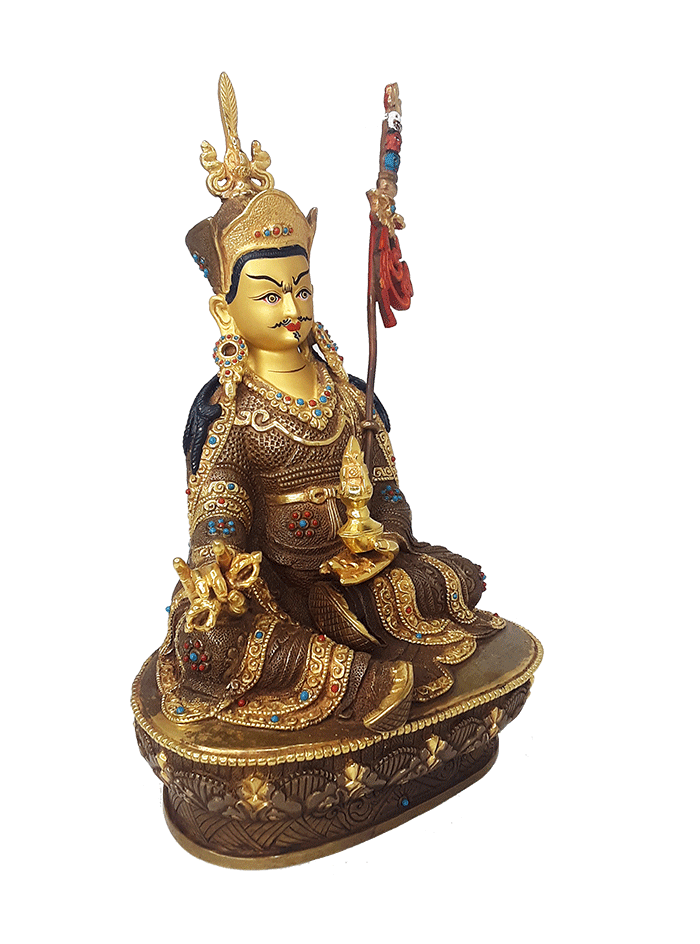 Guru Rinpoche Statue Gold Plated 8.75"