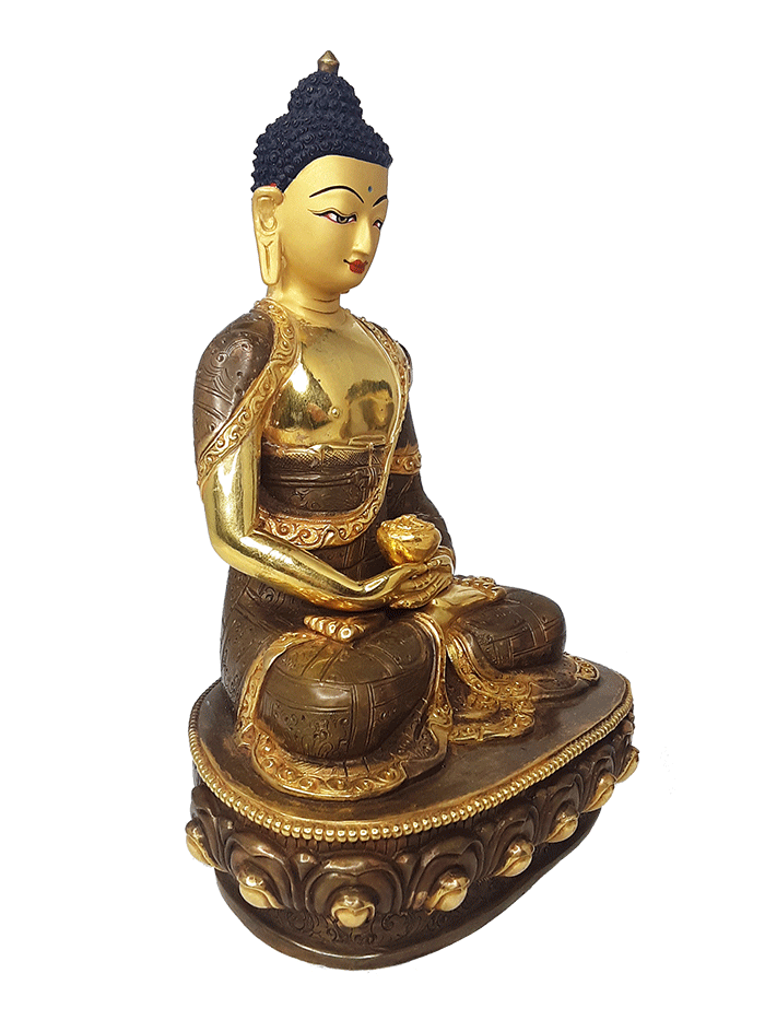 Amitabha Statue Gold Plated 9"