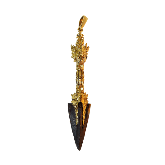 Brass Phurba Pendant with Meteorite Blade 3.35" by Natsog Dorje
