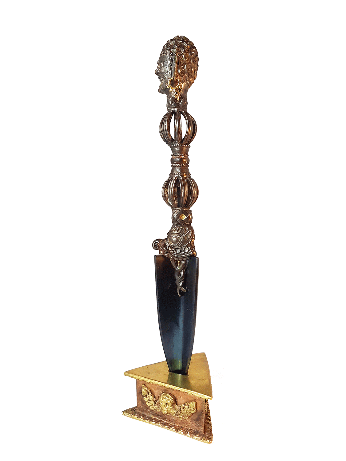 Dorje Drolo Phurba with Steel-Meteorite Blade 10.25" by Natsog Dorje