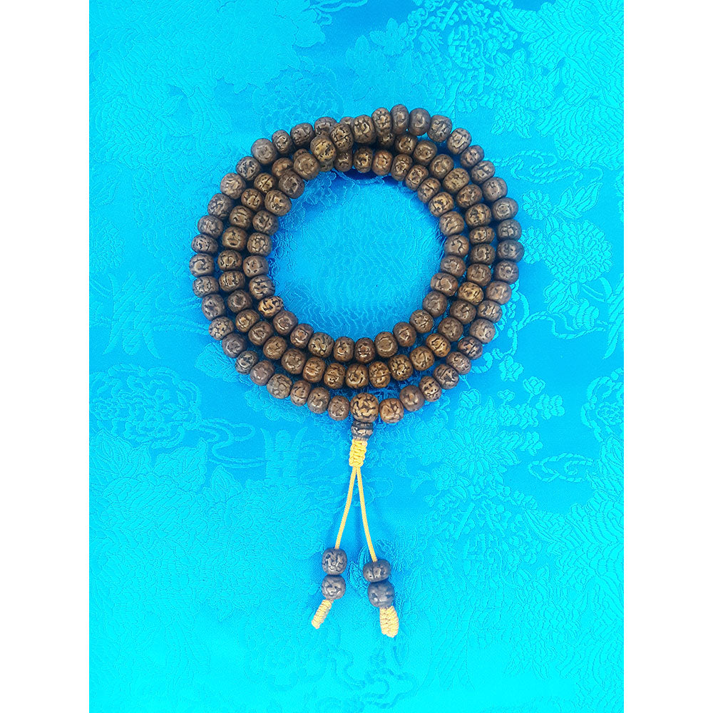 Aged Rudraksha Mala  9mm (Various String Colors)