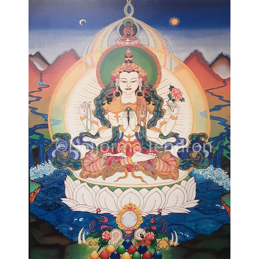 Chenrezig Canvas Print 16"x20" by Neljorma Tendron