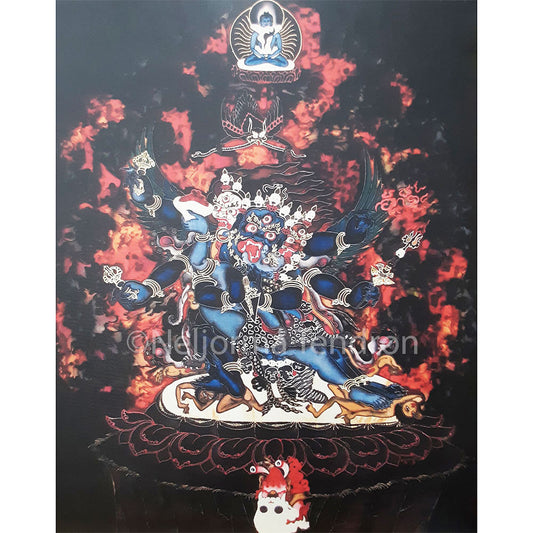 Vajrakilaya Thangka Canvas Print (Black) 16"x20" by Neljorma Tendron