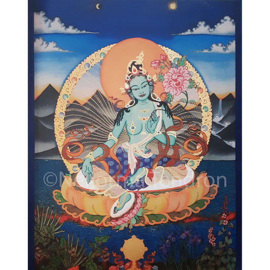 Green Tara Canvas Print 16"x20" by Neljorma Tendron