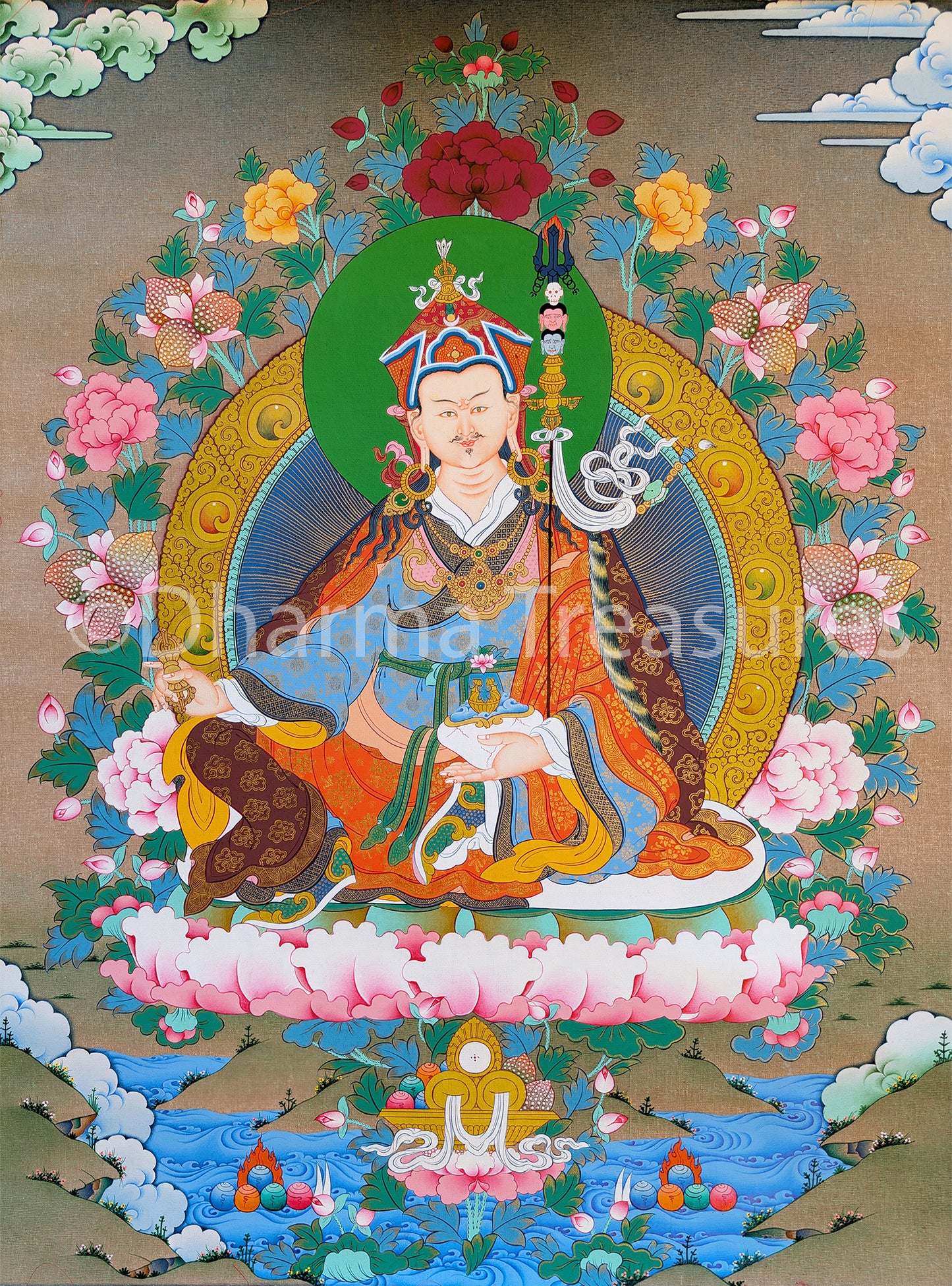 Guru Rinpoche Thangka 37"x51"