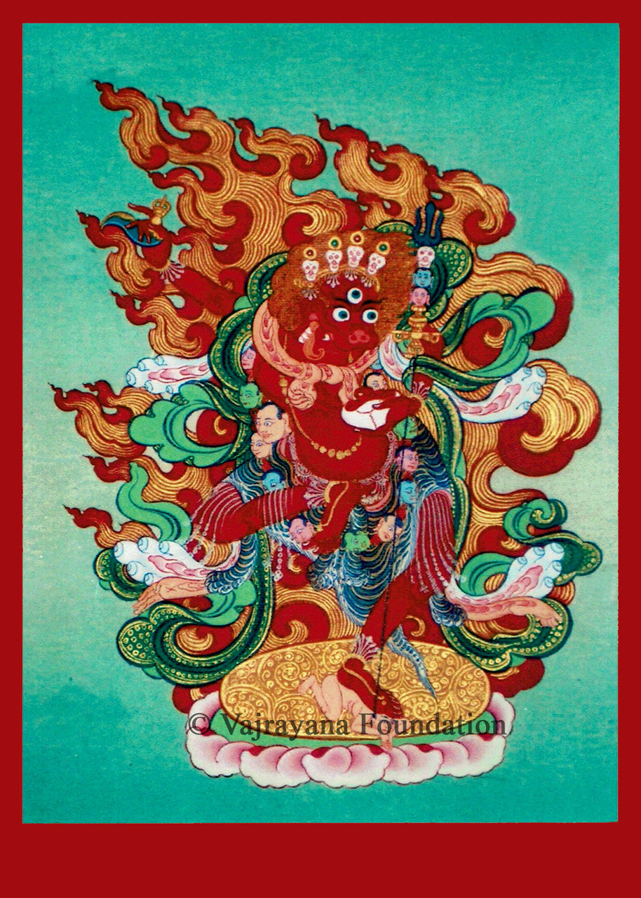 Seng Dongma, Lion Faced Dakini (Red Face) 5x7