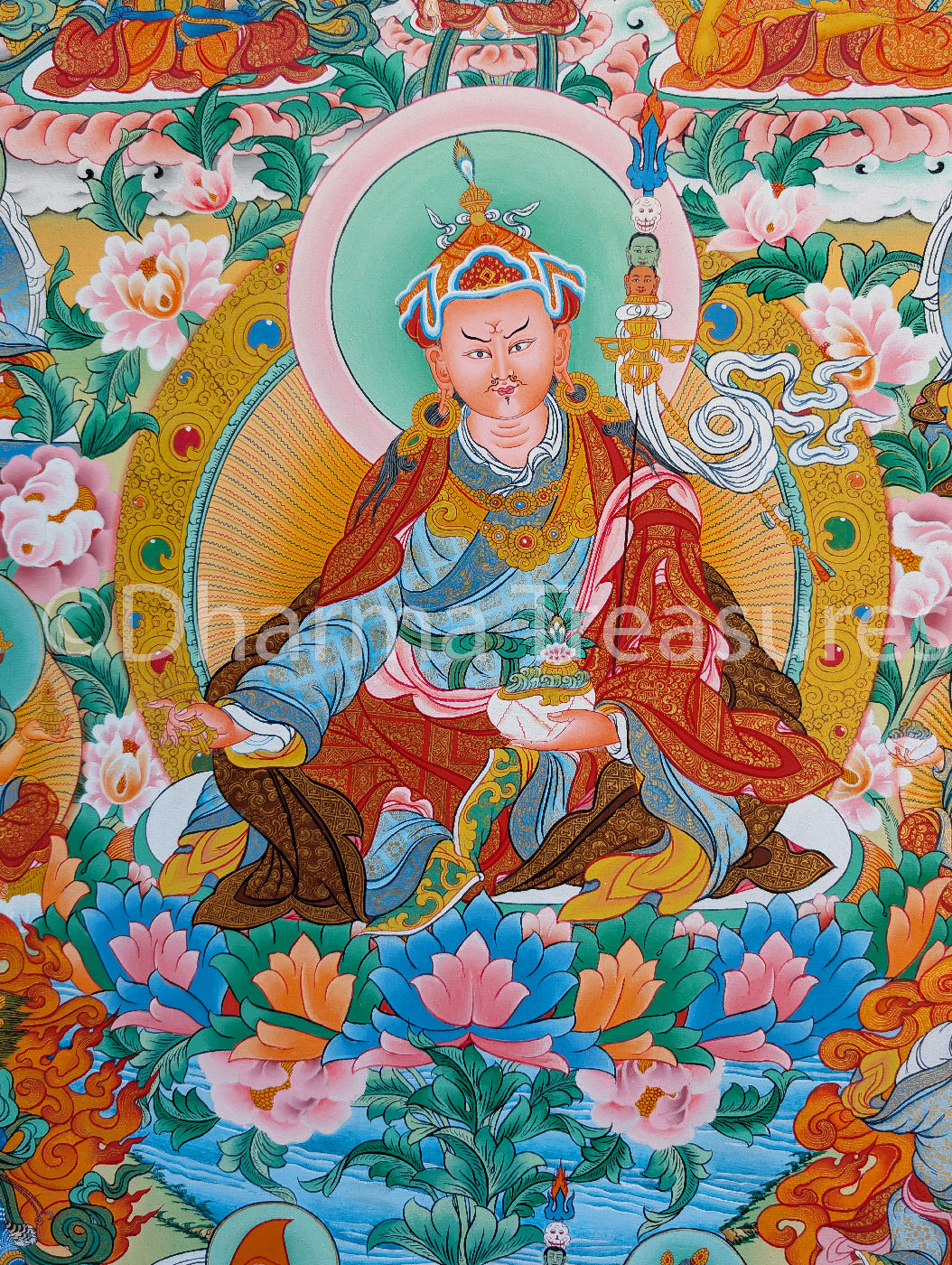 Guru Rinpoche 8 Manifestations Thangka  39"x55"