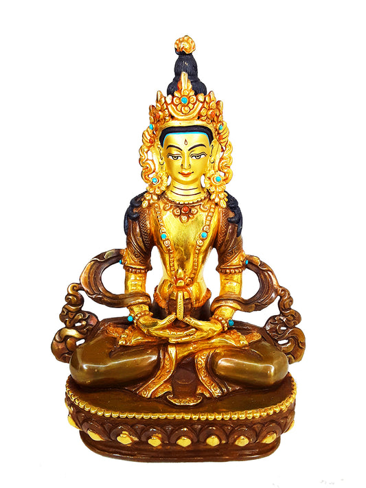 Amitayus Statue Gold-Plated 5.5"