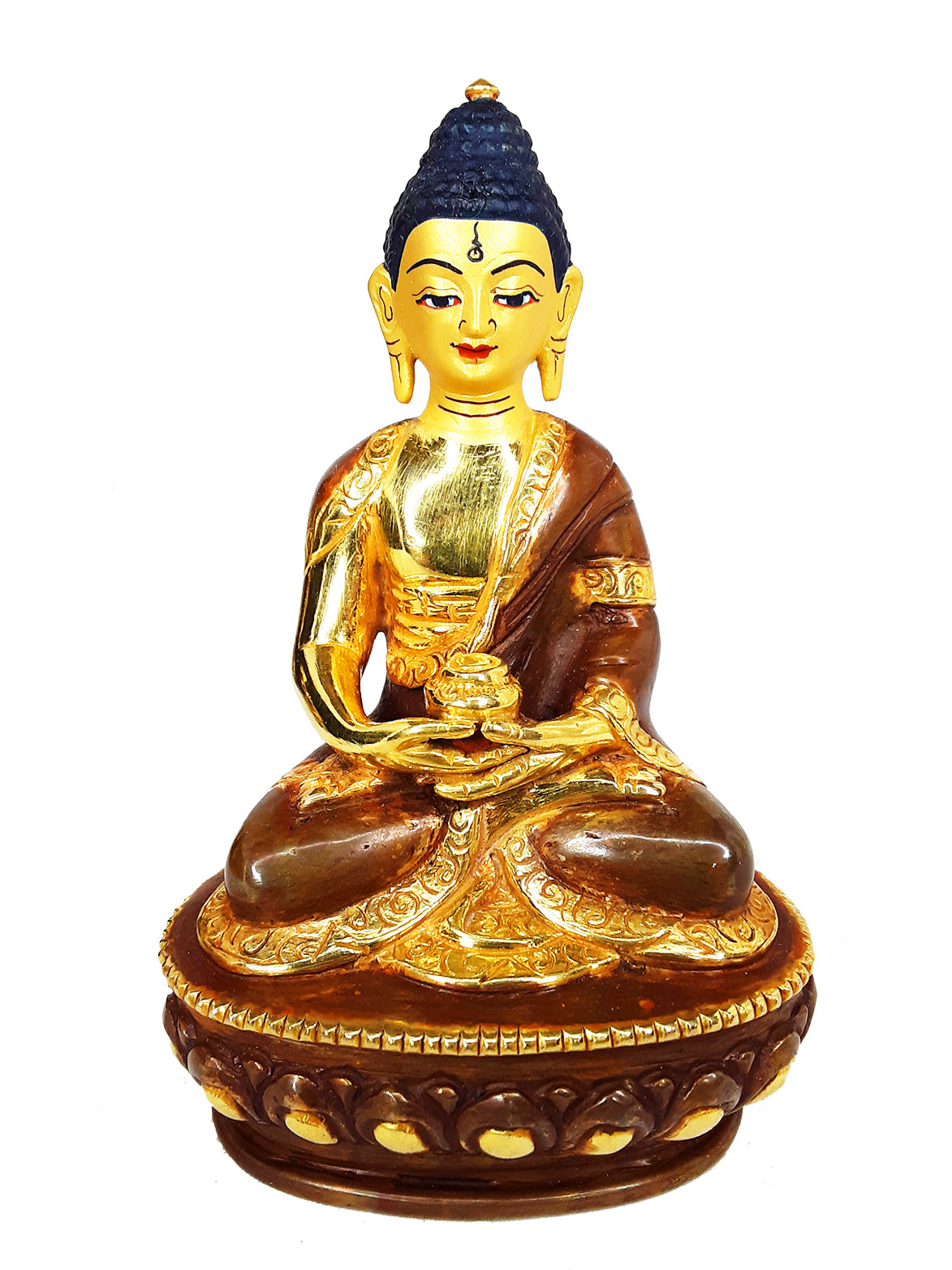 Amitabha Statue Gold-Plated, 3.75"