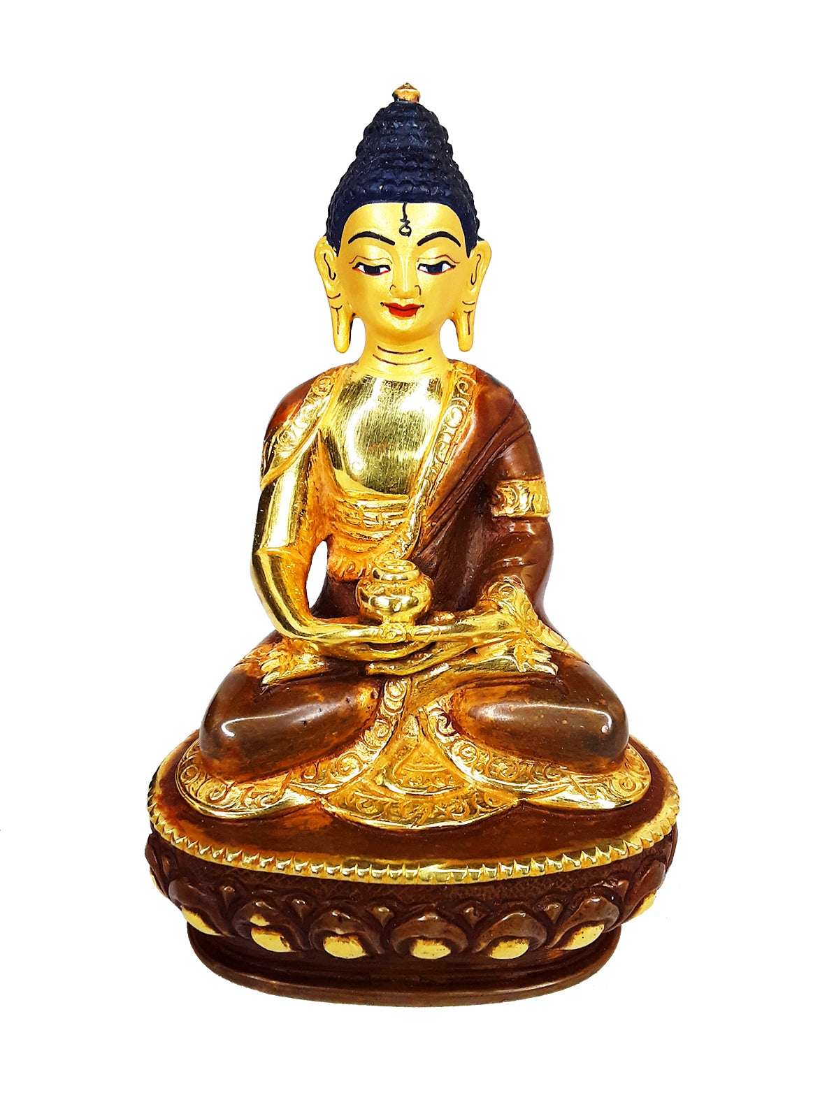 Amitabha Statue Gold-Plated, 3.75"