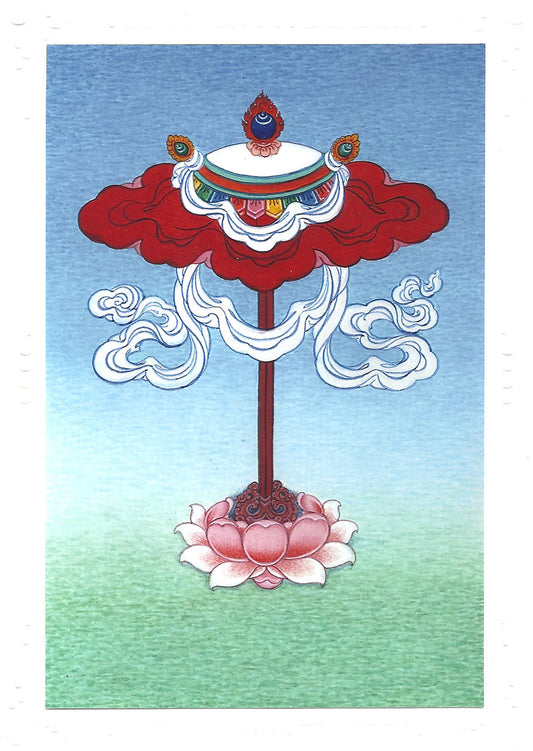 The Parasol (Umbrella): Eight Auspicious Symbols Card, by Kumar Lama