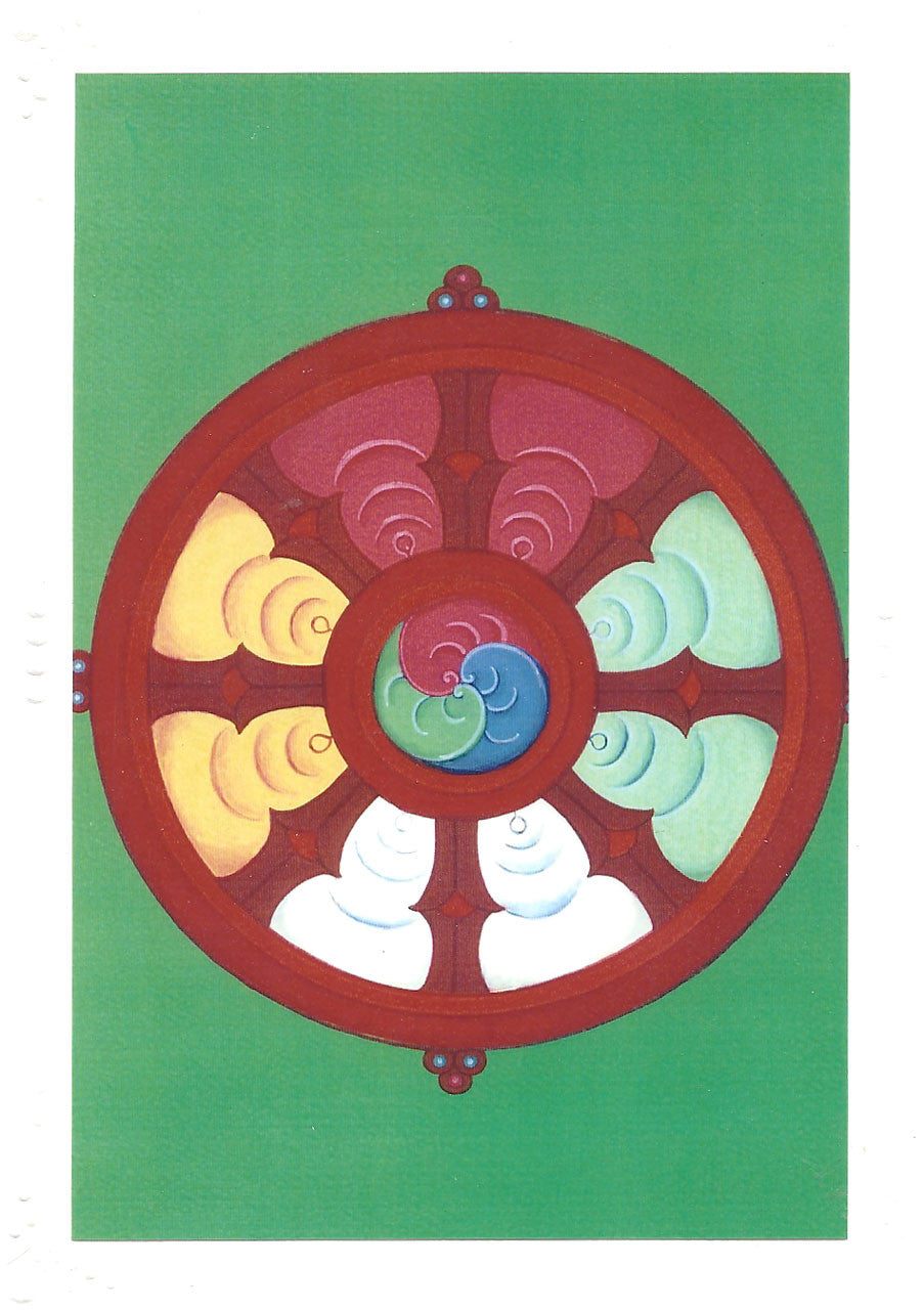 The Wheel: Eight Auspicious Symbols Card, by Kumar Lama