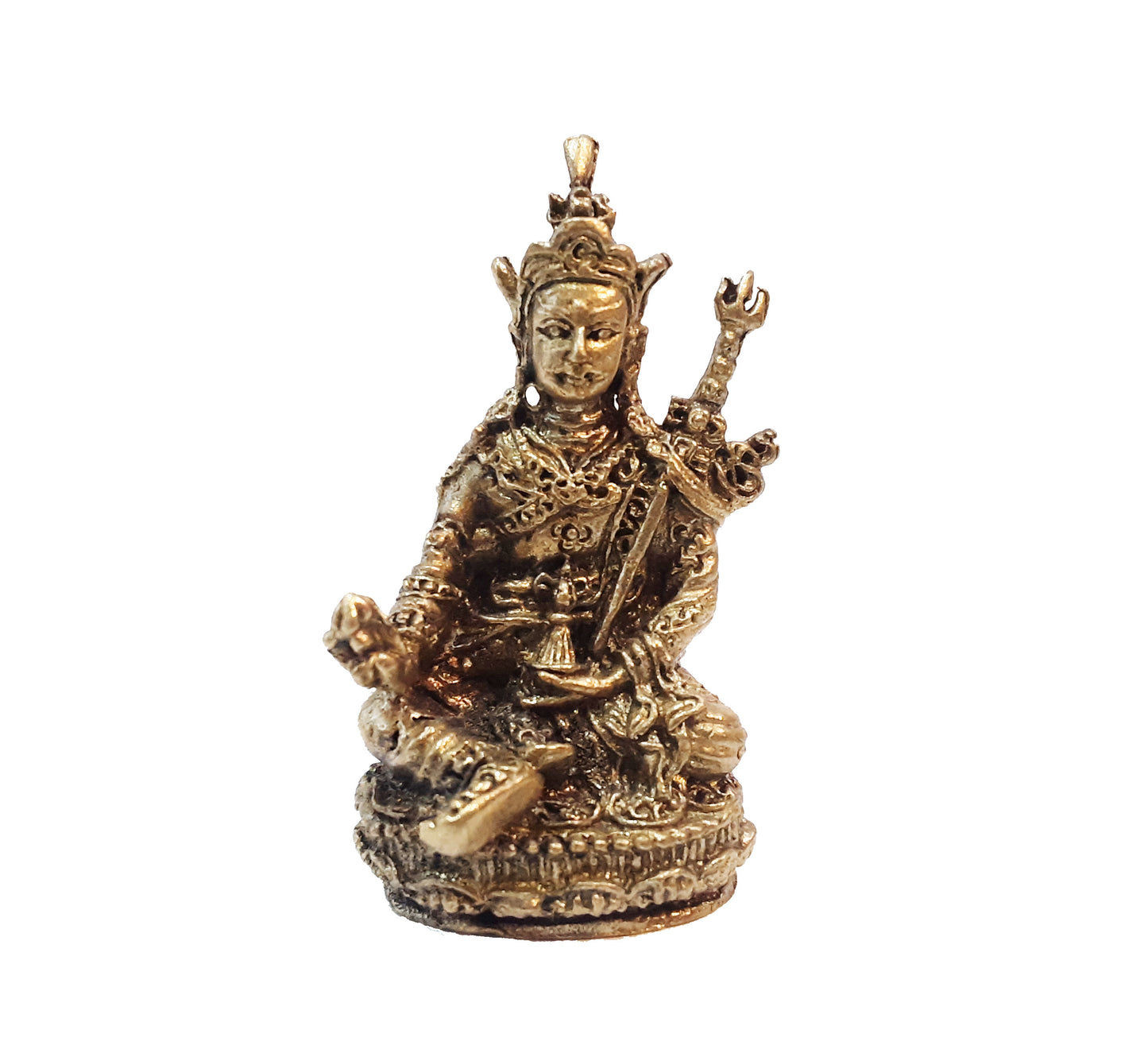 Brass Guru Rinpoche Statue 1.75"