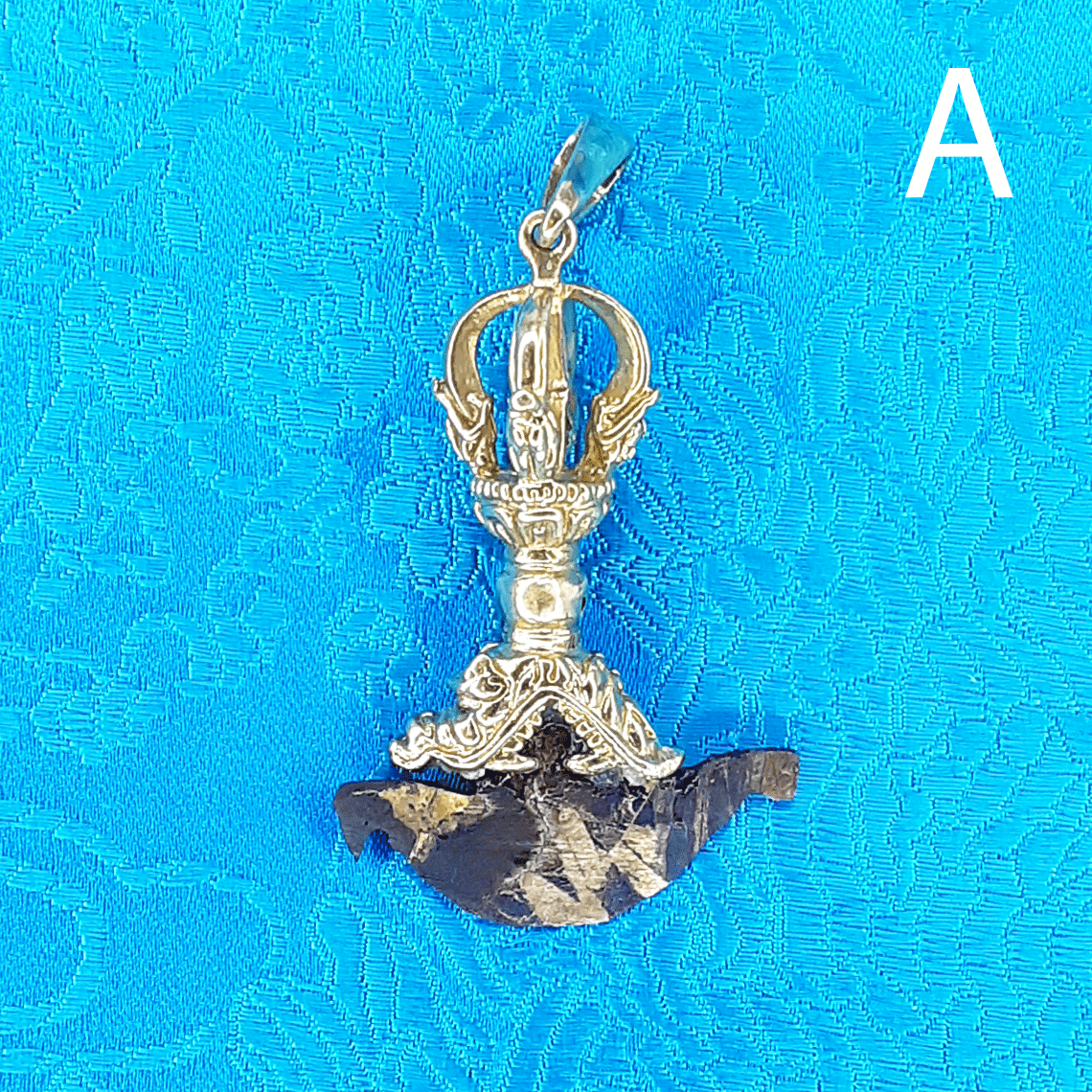 Brass Driguk Pendant with Meteorite Blade 2" by Natsog Dorje