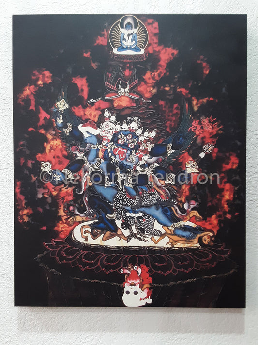 Vajrakilaya Thangka Canvas Print (Black) 16"x20" by Neljorma Tendron