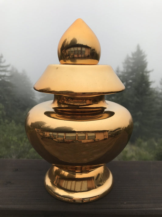 Golden Treasure Vase with 24 Karat Gold Glaze
