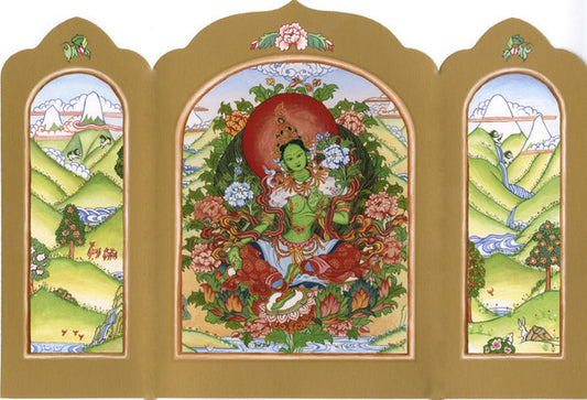 Green Tara - Traveling Altar Card
