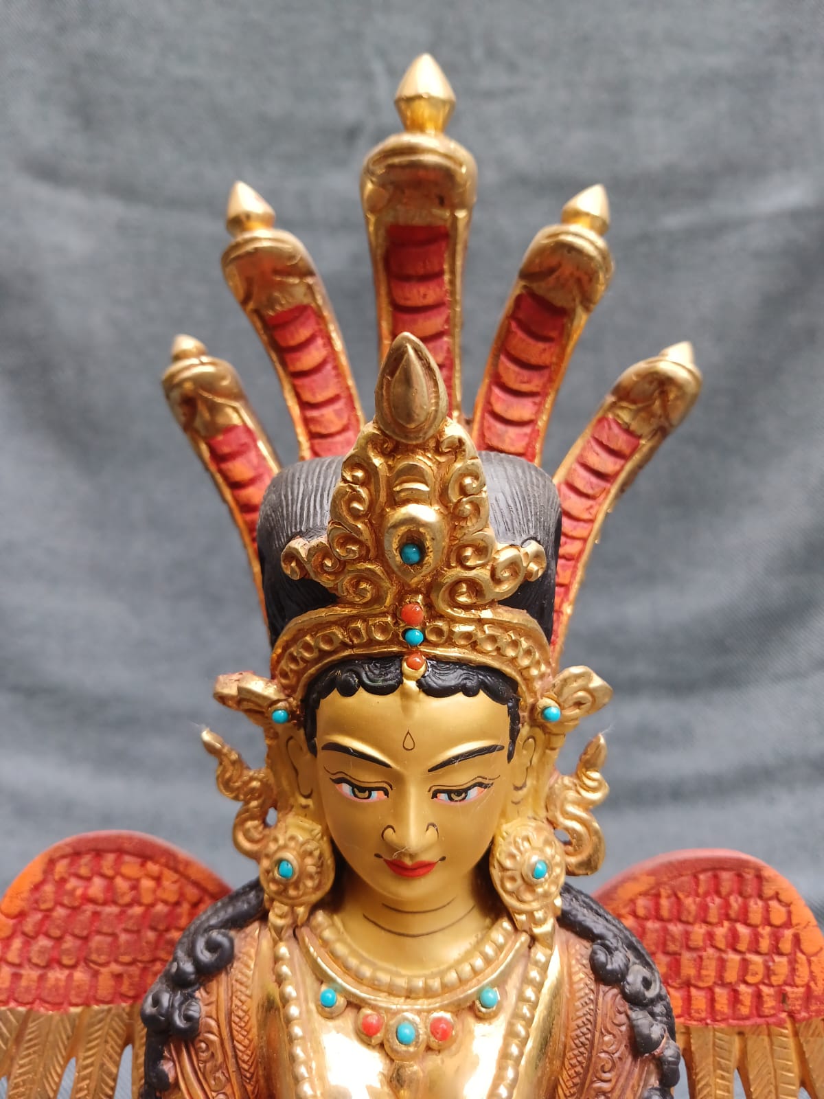 Naga Statue Gold-Plated 9.5"