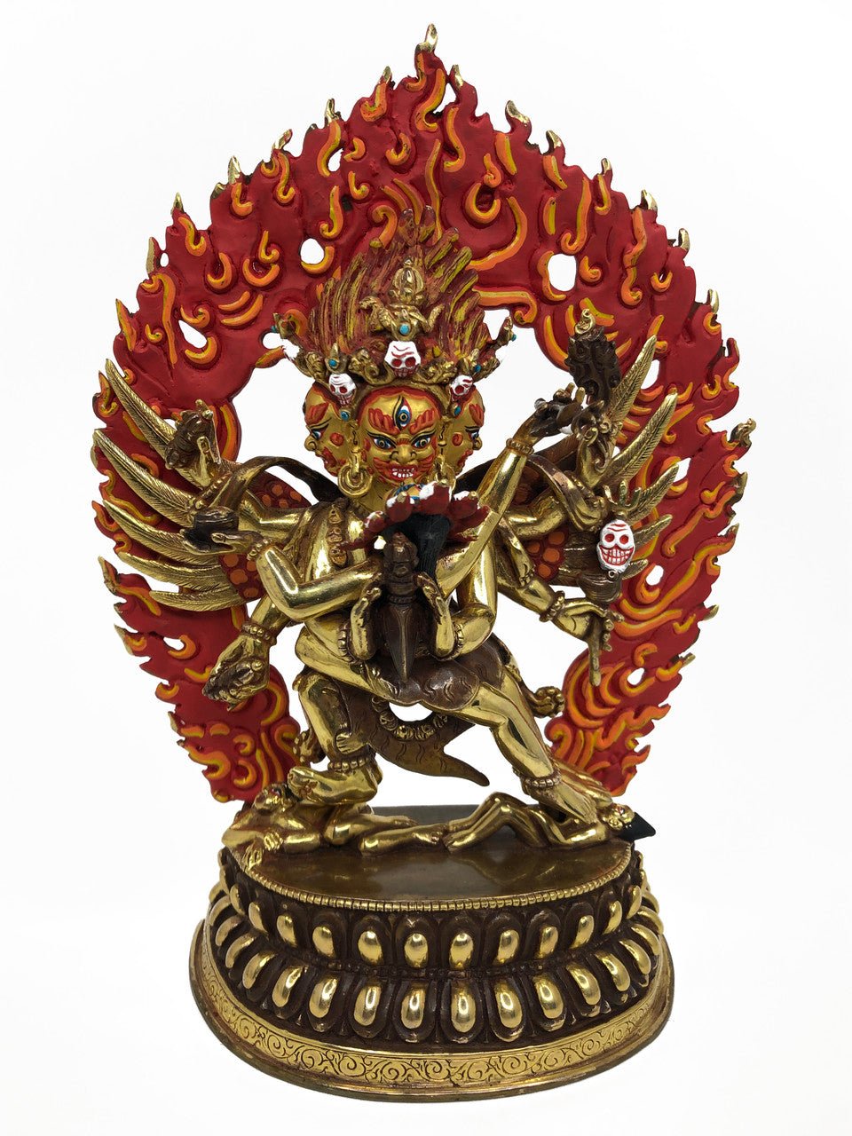 Vajrakilaya Statue, Gold-Plated and Hand-Painted, 8.75"
