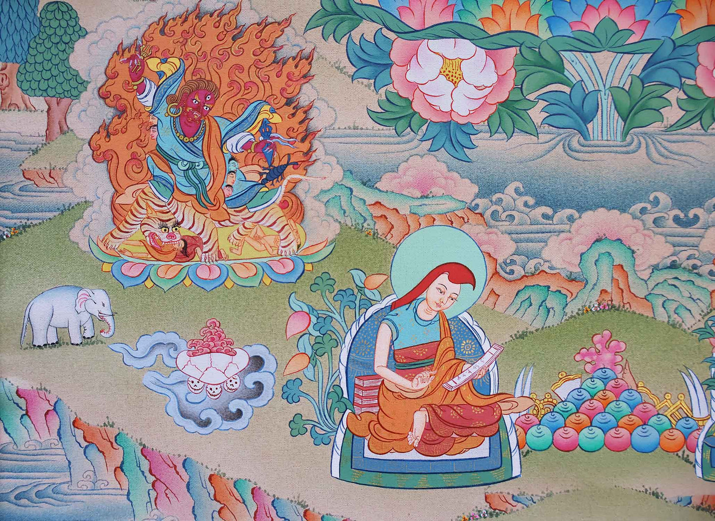 Guru Rinpoche 8 Manifestations Thangka 36"x50"