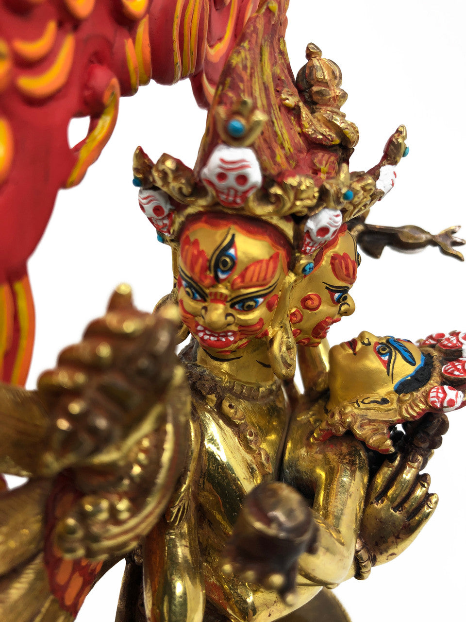 Vajrakilaya Statue, Gold-Plated and Hand-Painted, 8.75"