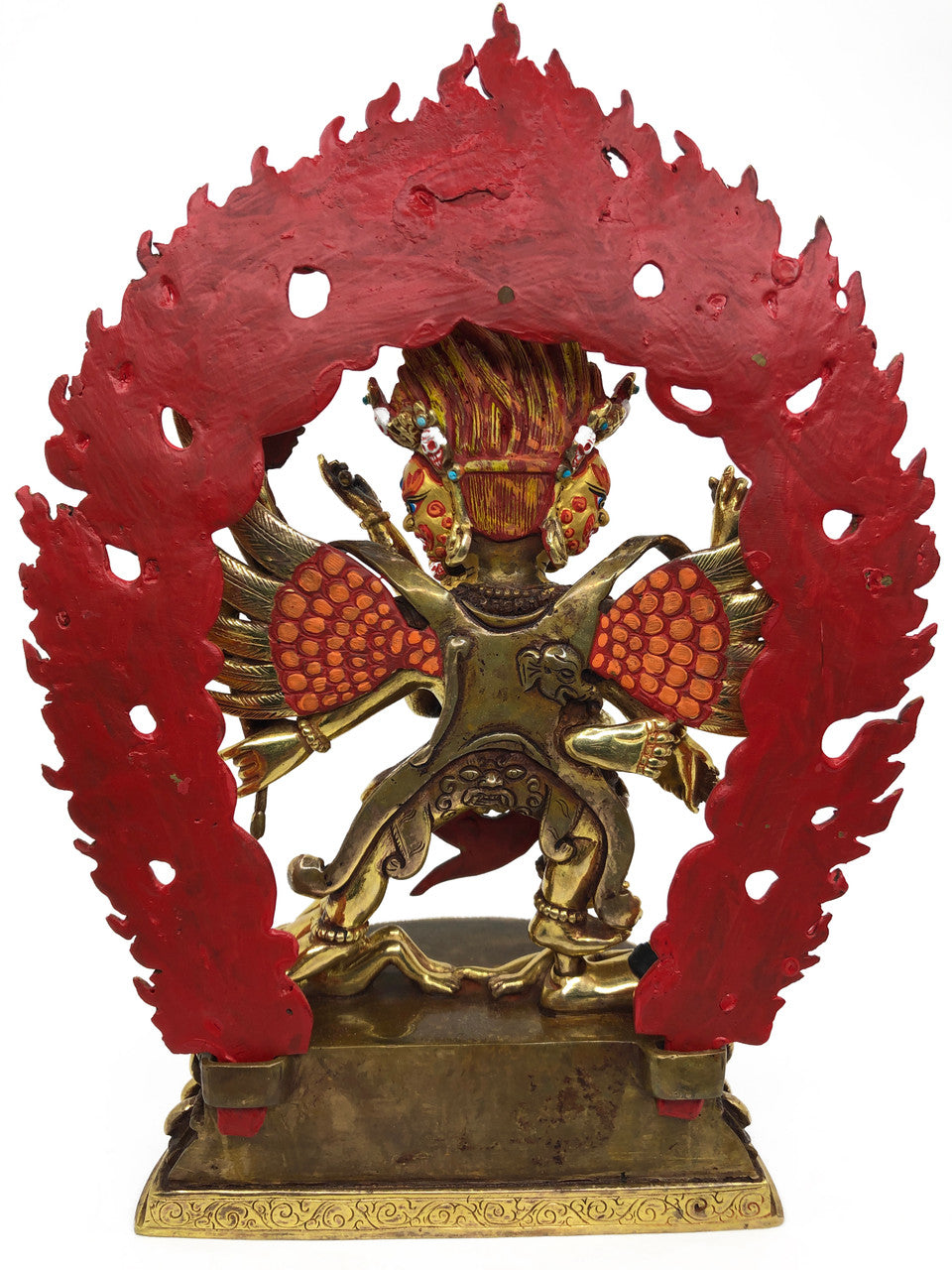 Vajrakilaya Statue, Gold-Plated and Hand-Painted, 8.75"