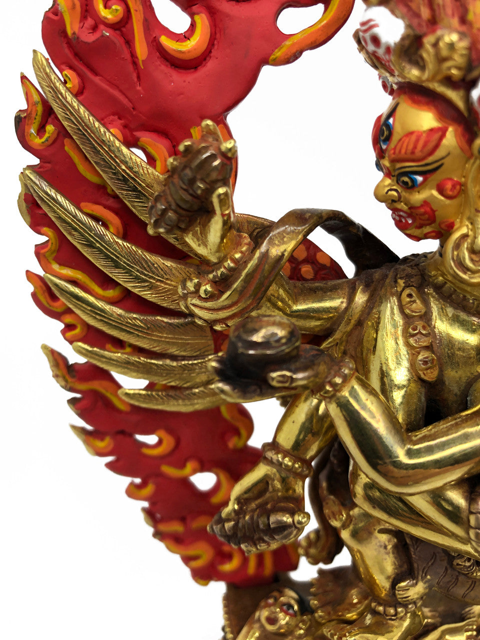 Vajrakilaya Statue, Gold-Plated and Hand-Painted, 8.75"