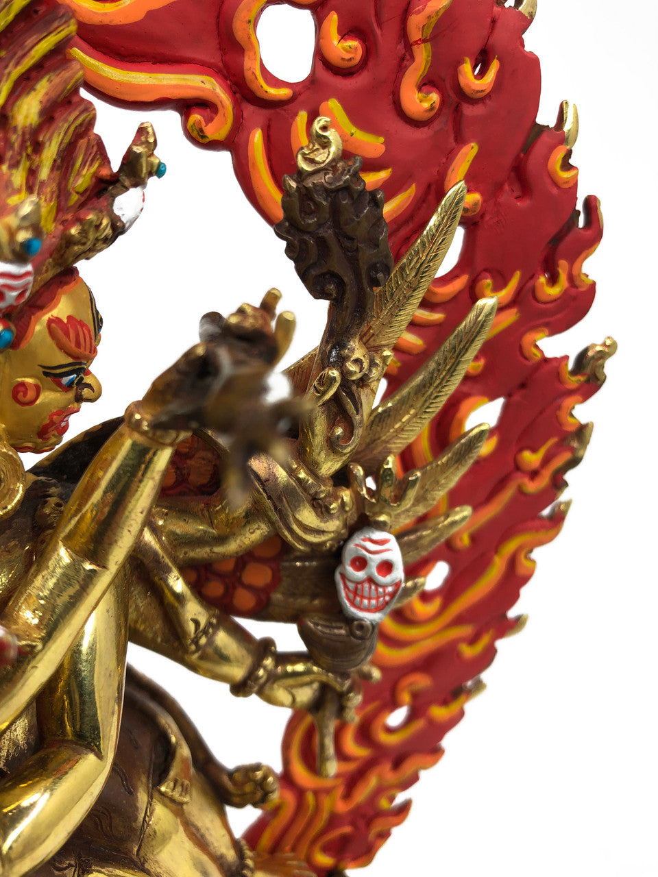 Vajrakilaya Statue, Gold-Plated and Hand-Painted, 8.75"