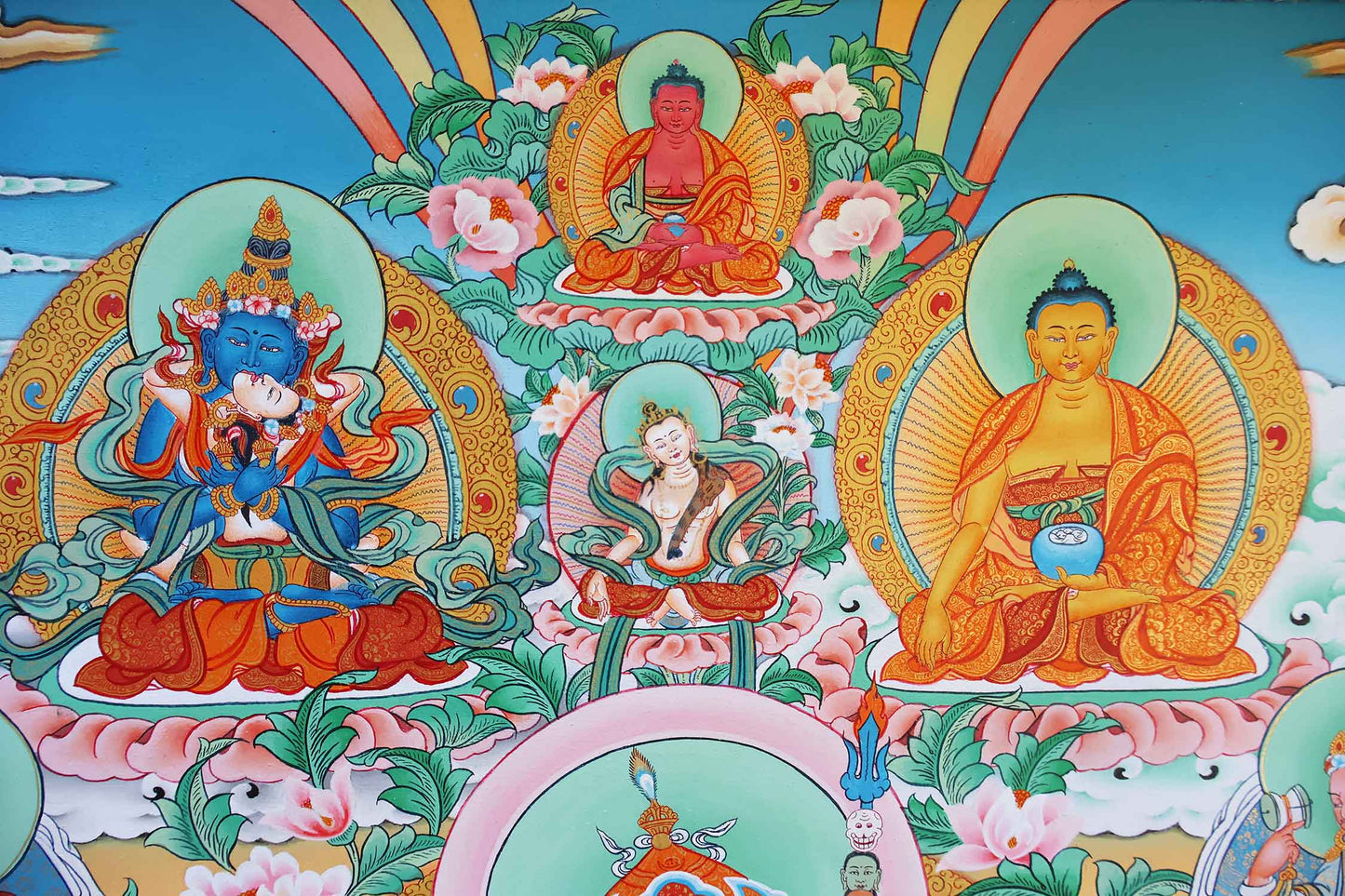 Guru Rinpoche 8 Manifestations Thangka  39"x55"