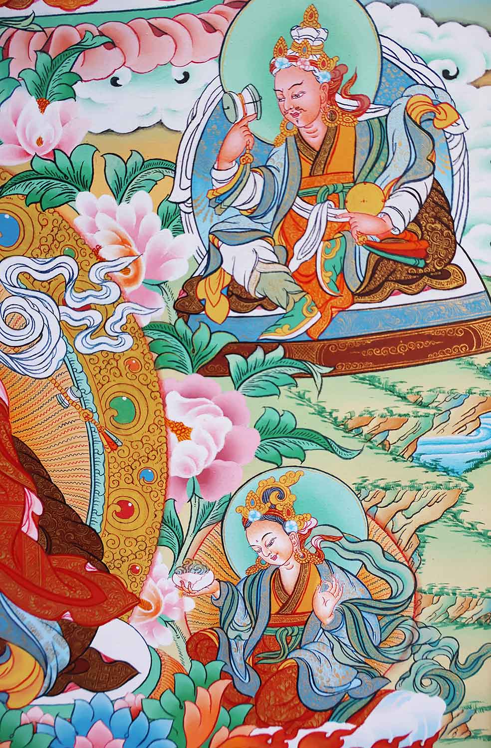 Guru Rinpoche 8 Manifestations Thangka  39"x55"