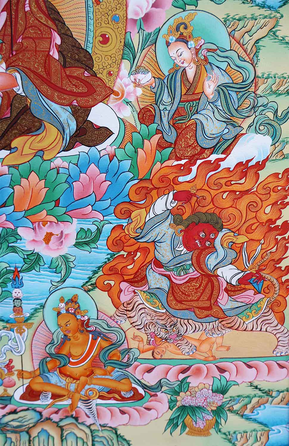 Guru Rinpoche 8 Manifestations Thangka  39"x55"