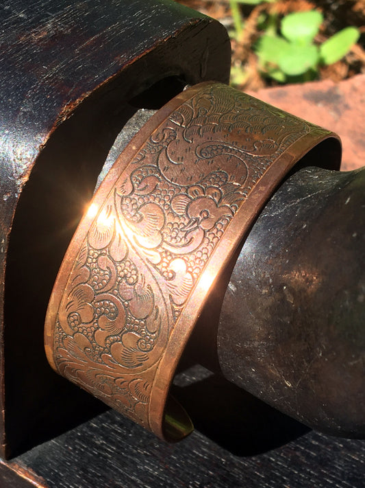 Wide Copper Plated Bracelet