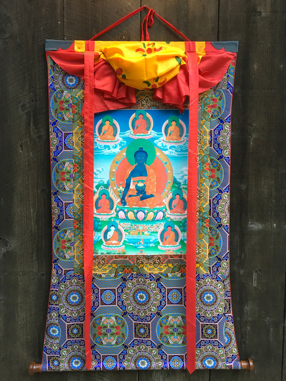 Medicine Buddha Print Thangka - 52" x 32"