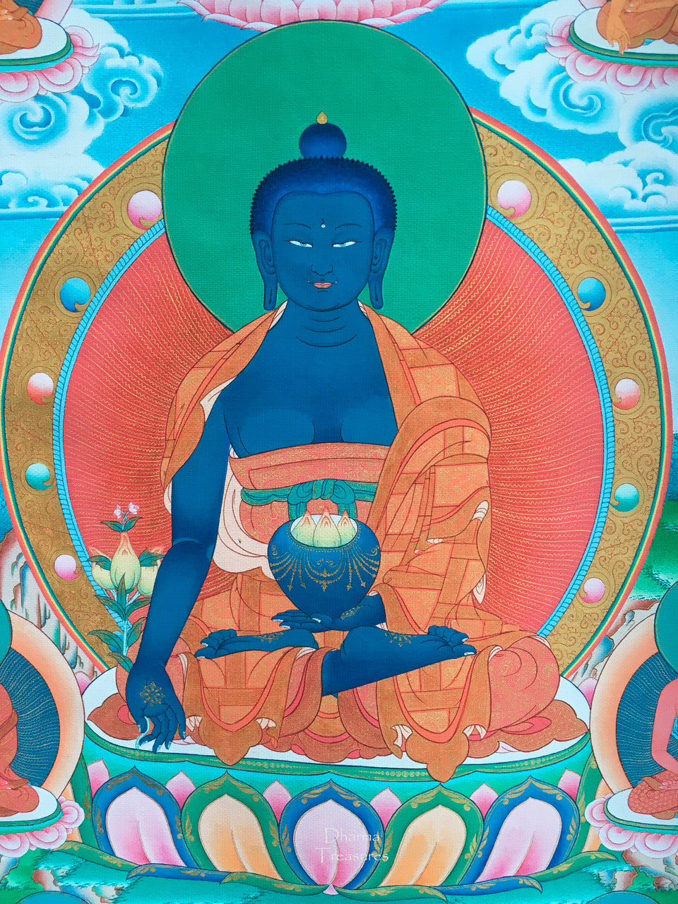 Medicine Buddha Print Thangka - 52" x 32"