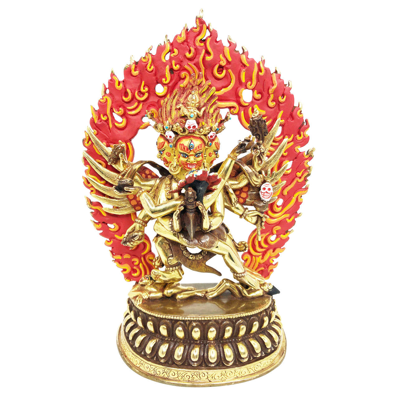 Vajrakilaya Statue, Gold-Plated and Hand-Painted, 8.75"