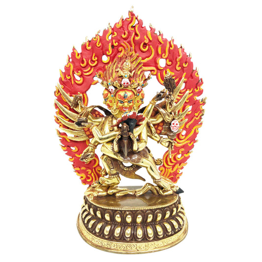 Vajrakilaya Statue, Gold-Plated and Hand-Painted, 8.75"