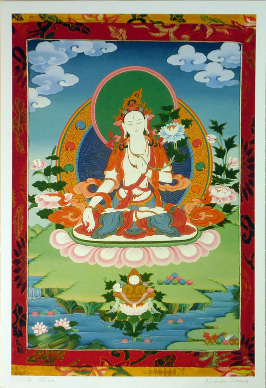 Large Print of White Tara Thangka by Kumar Lama