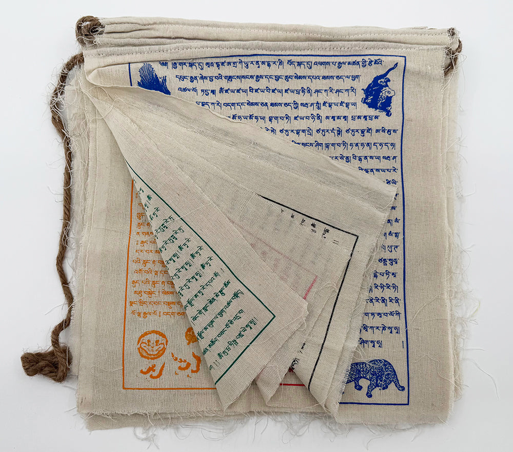 Unbleached Cotton Lung-Ta Prayer Flags 11"x13" (29 feet long)