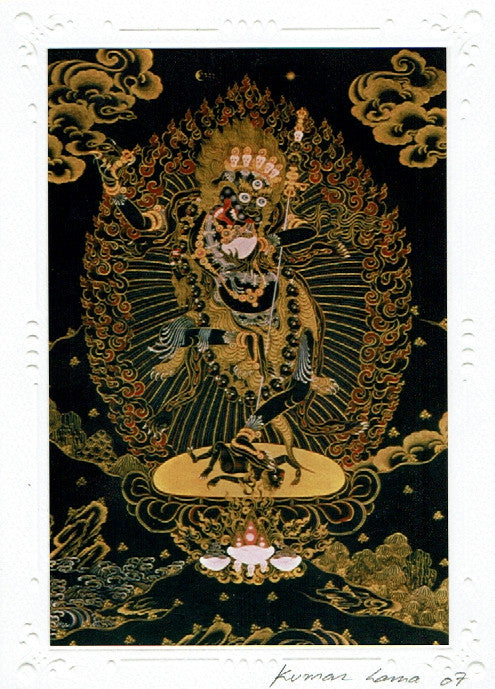 Lion-faced Dakini Deity Card Print, by Kumar Lama