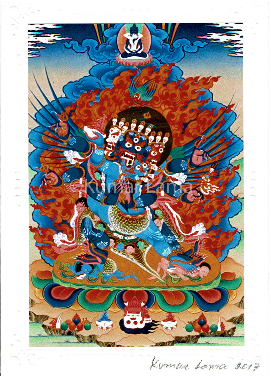 Vajrakilaya Deity Card Print by Kumar Lama