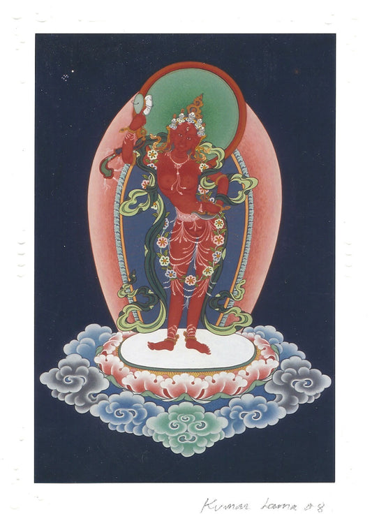 Vajrayogini Deity Card Print, by Kumar Lama