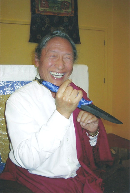 Lama Tharchin Rinpoche with Phurba (Ritual Blade)