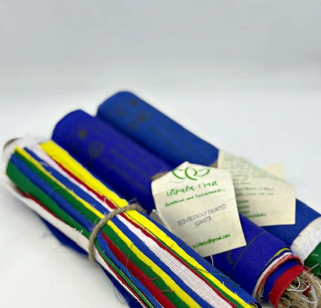 Biodegradable 5 Color Lung-Ta Prayer Flags (various sizes)