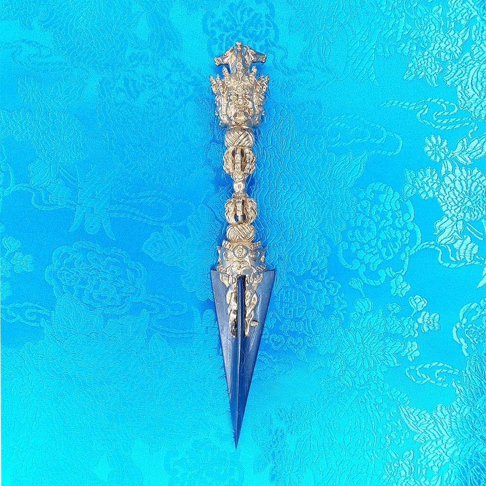 3 Horsehead Hayagriva Phurba with Steel-Meteorite Blade 7" by Natsog Dorje