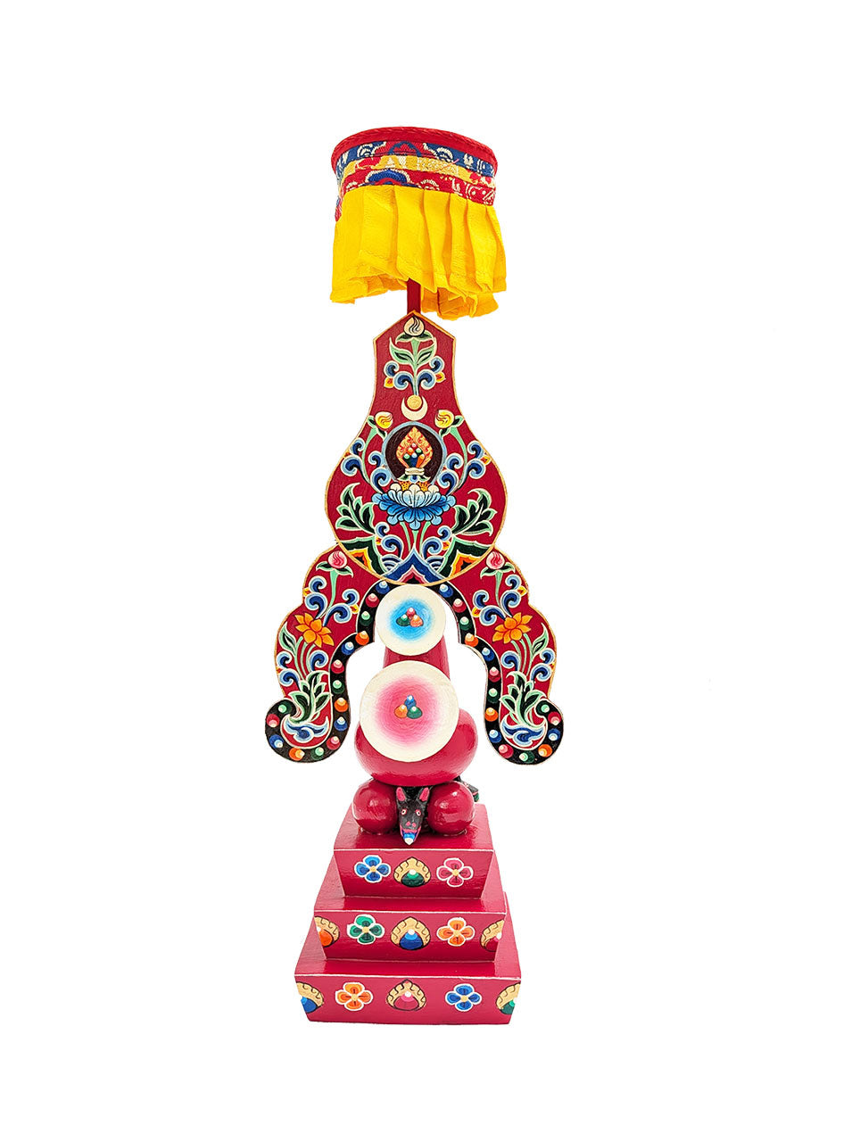 Painted Wooden Khandro Norlha Torma 15.75" (various colors)