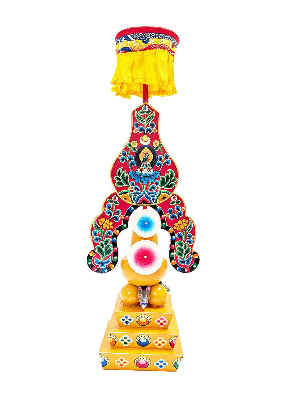 Painted Wooden Khandro Norlha Torma 15.75" (various colors)