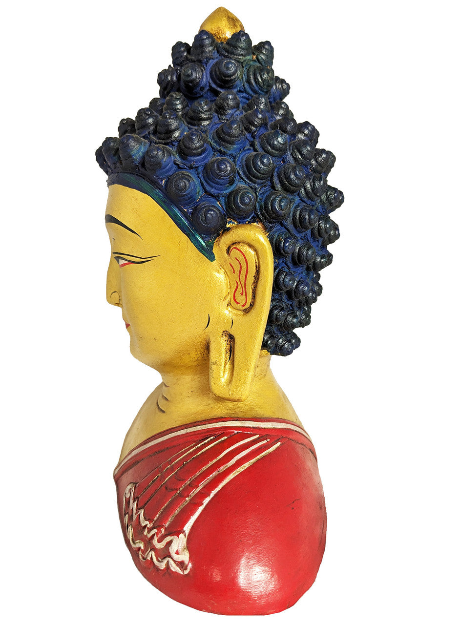 Shakyamuni Bust Statue, Resin 8"