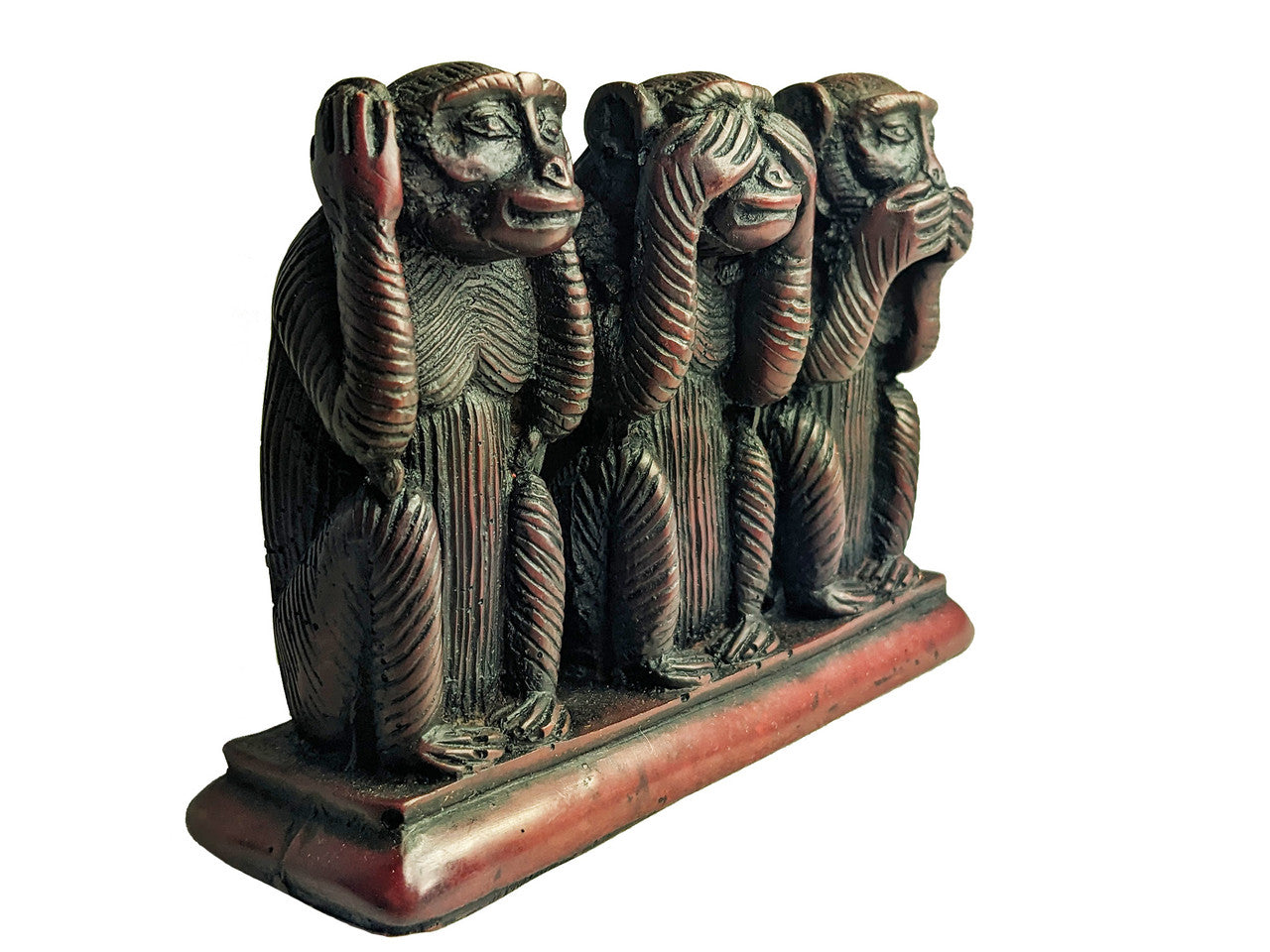 Three monkeys resin statue