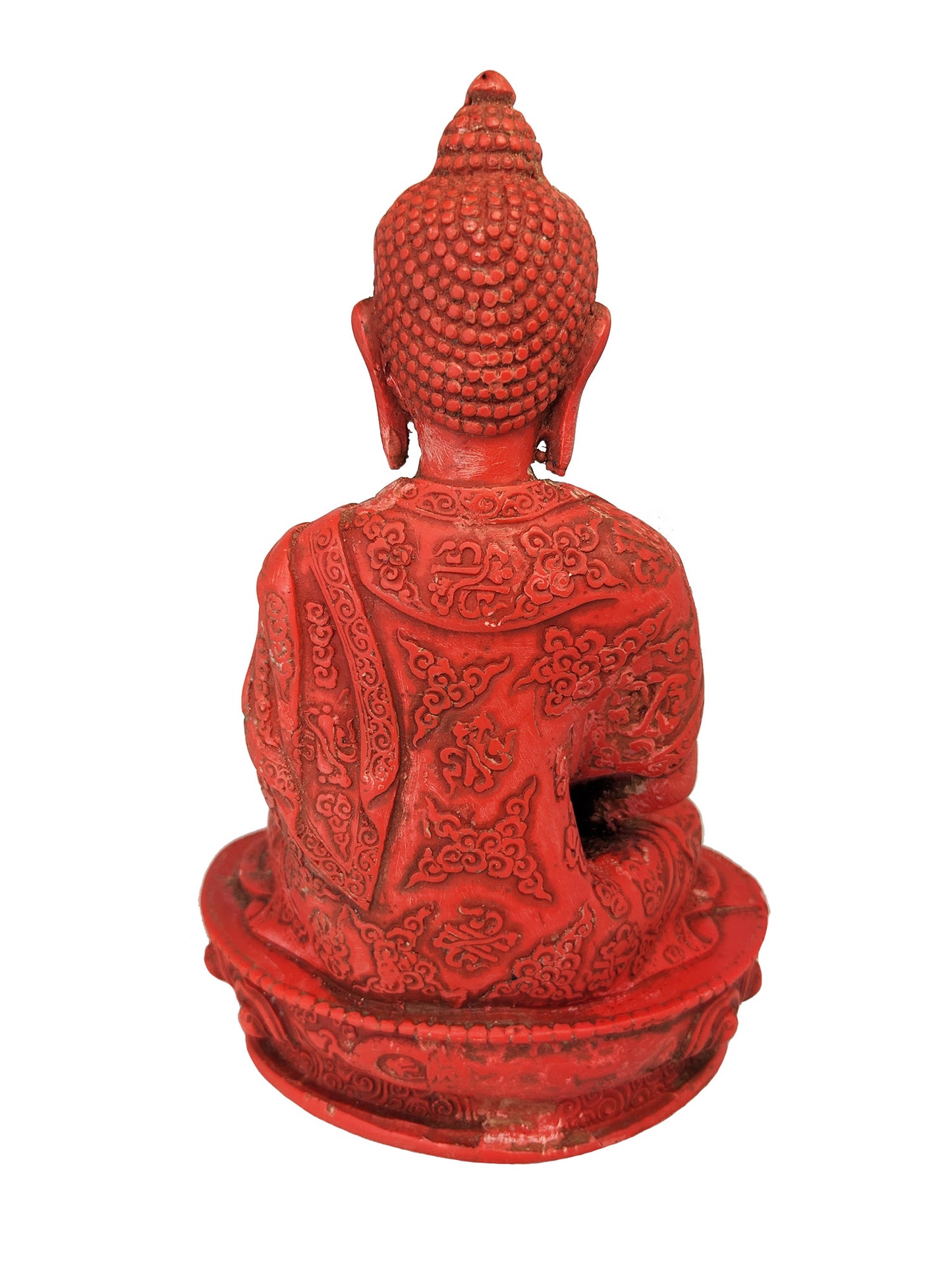 Statue, Amitabha 7.75" resin red